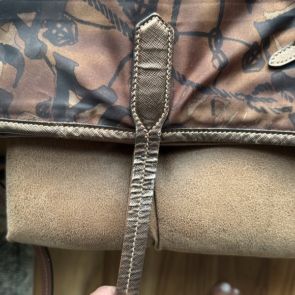 Prada Dark Brown nylon-Vintage all over print Logo Tote - Picture 6 of 6